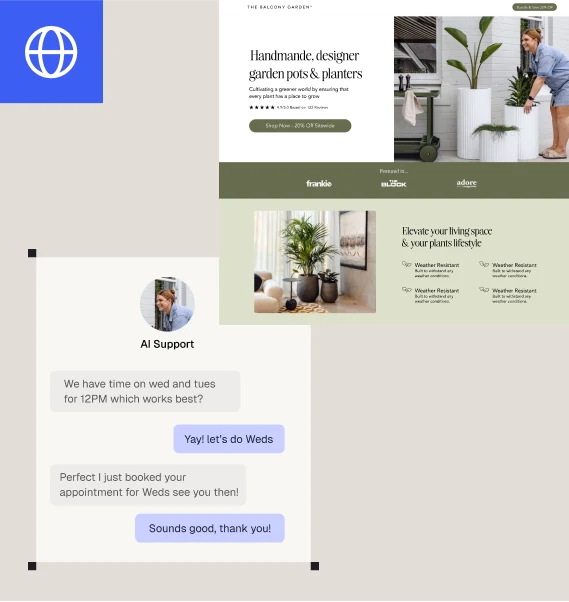 A site built by Web Factory, with its AI chat booking an appointment